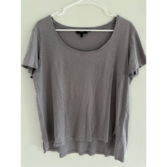 Theory Shirt Womens Large Purple Scoop Neck‎ Minimalist Capsule Cotton Lounge - Picture 1 of 6